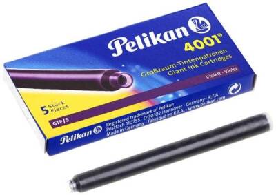 Pelikan 4001 Uzun Mürekkep Kartuşu 5'li Kutu MOR - 1