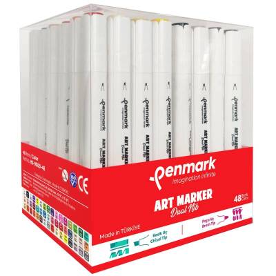 Penmark Art Marker Dual Nib Fırça Uç + Kesik Uç 48 Renk Set (Yerli Üretim) - 3