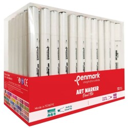 Penmark Art Marker Dual Nib Fırça Uç + Kesik Uç 72 Renk Set (Yerli Üretim) - 2