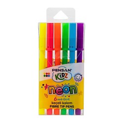 Pensan Kidz Keçeli Boya Kalemi 6 Neon Renk - 1