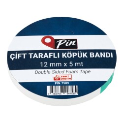 Pin Çift Taraflı Köpük Bant 12 mm x 5 mt - 1