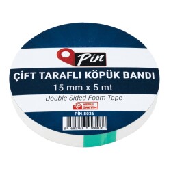 Pin Çift Taraflı Köpük Bant 15 mm x 5 mt - 1