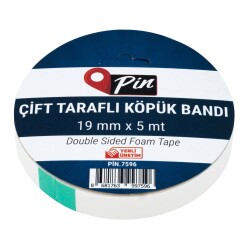 Pin Çift Taraflı Köpük Bant 19 mm x 5 mt - 1