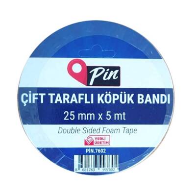 Pin Çift Taraflı Köpük Bant 25 mm x 5 mt - 1