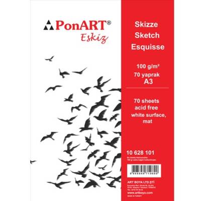 Ponart Eskiz Defteri Spiralli 100 gr. 70 Sayfa A3 - 1