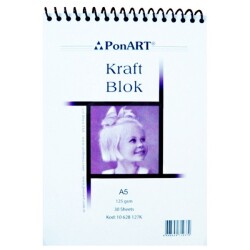 Ponart Kraft Blok Spiralli 125 gr. 30 Sayfa A5 - 1