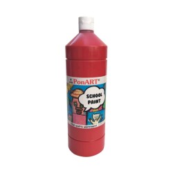 Ponart School Paint Çok Amaçlı Okul Boyası Koyu Kırmızı 250 ml - 1