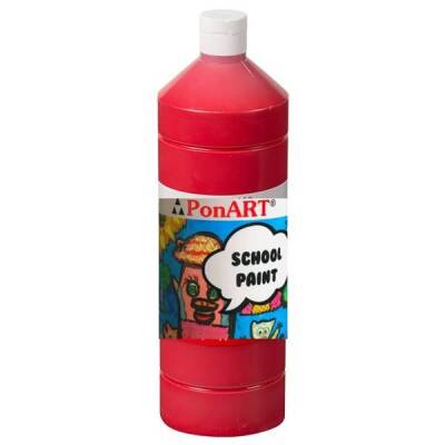 Ponart School Paint Tempera Boya 1000 ml. PSP-2207 A.KIRMIZI - 1