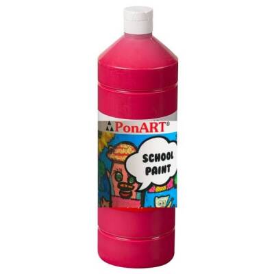 Ponart School Paint Tempera Boya 1000 ml. PSP-2208 K.KIRMIZI - 1