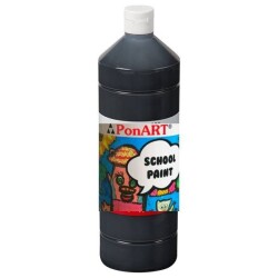 Ponart School Paint Tempera Boya 1000 ml. PSP-2260 SİYAH - 1