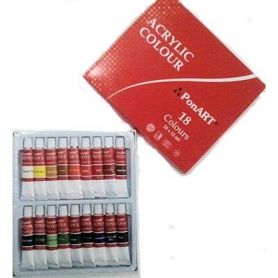 Ponart Troya Akrilik Boya 18 Renk x 12 ml. - 1