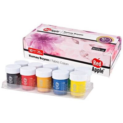 Red Apple Kumaş Boyası 10 Renk x 25 ml. Set - 1