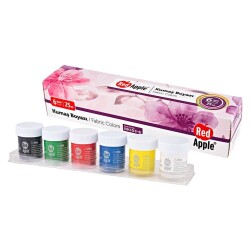 Red Apple Kumaş Boyası 6 Renk x 25 ml. Set - 1