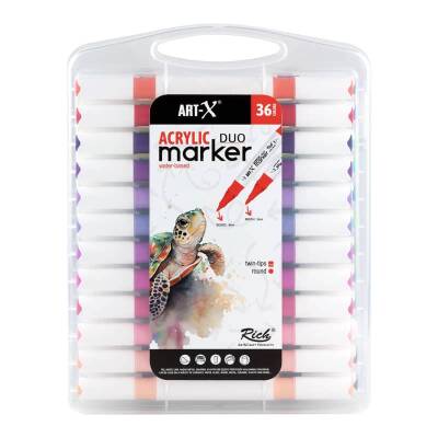 Rich Art-X Acrylic Duo Marker Çift Uçlu Su Bazlı Boyama Kalemi 36 Renk Set - 3