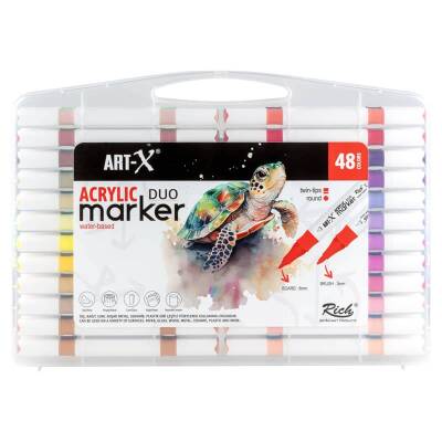 Rich Art-X Acrylic Duo Marker Çift Uçlu Su Bazlı Boyama Kalemi 48 Renk Set - 2