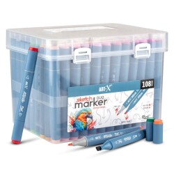 Rich Art-X Sketch Marker Duo Çift Uçlu Marker Kalem 108 Renk Set - 1