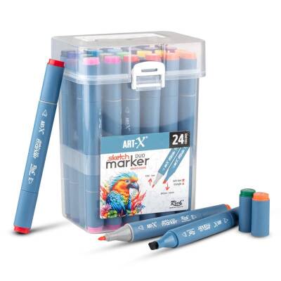 Rich Art-X Sketch Marker Duo Çift Uçlu Marker Kalem 24 Renk Set - 1