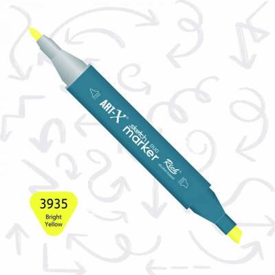 Rich Art-X Sketch Marker Duo Çift Uçlu Marker Kalem 3935 Bright Yellow - 1