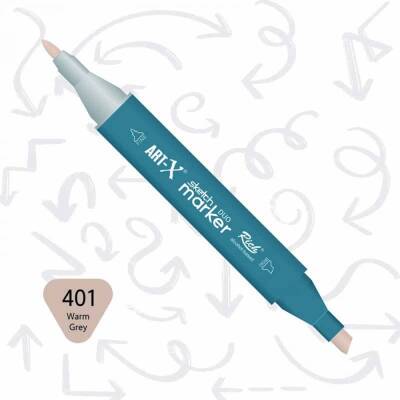 Rich Art-X Sketch Marker Duo Çift Uçlu Marker Kalem 401 Warm Grey - 1