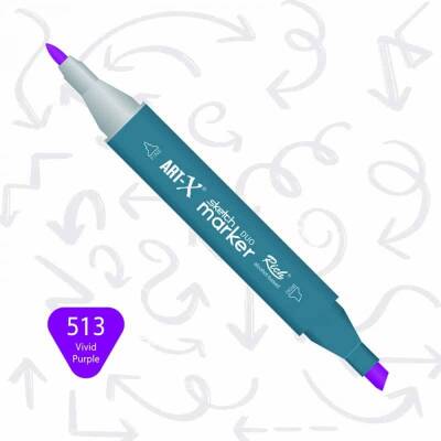 Rich Art-X Sketch Marker Duo Çift Uçlu Marker Kalem 513 Vivid Purple - 1