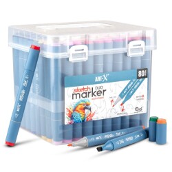 Rich Art-X Sketch Marker Duo Çift Uçlu Marker Kalem 80 Renk Set - 1