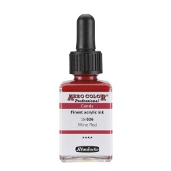 Schmincke Aero Color Akrilik Mürekkep 28 ml 036 Candy Colors Wine Red - 1