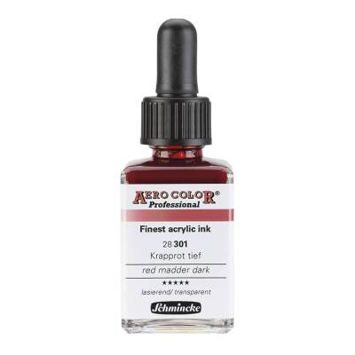 Schmincke Aero Color Akrilik Mürekkep 28 ml 301 Red Madder Dark - 1