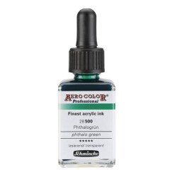 Schmincke Aero Color Akrilik Mürekkep 28 ml 500 Phthalo Green - 1