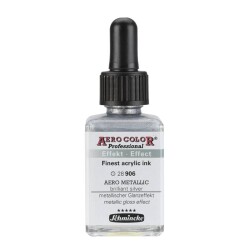 Schmincke Aero Color Akrilik Mürekkep 28 ml 906 Aero Metallic Brilliant Silver - 1