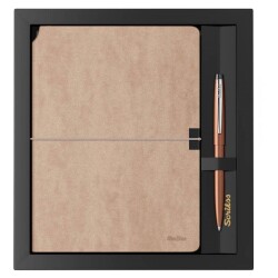 Scrikss Verona Vizon A5 Defter + F108 Bronz Tükenmez Kalem Set SD600-14 - 2