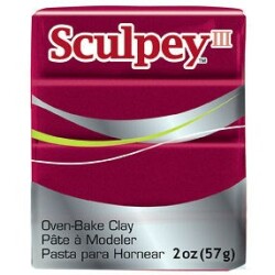 Sculpey III Polimer Kil 57 gr 1140 Deep Red Pearl (Kırmızı Simli) - 1