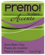 Sculpey Premo Accents Polimer Kil 57 gr 5035 Bright Green Pearl - 1