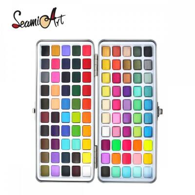 SeamiArt Tablet Sulu Boya 100 Renk Metal Kutu - 3