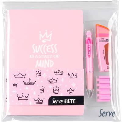 Serve Note + Deep + Double Erase + Steps 4'lü Set ŞEKER PEMBE - 1