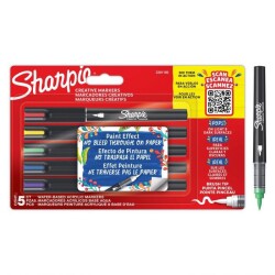 Sharpie Creative Marker Akrilik Boyama Kalemi Fırça Uç 5 Renk Set - 1