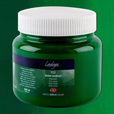 St. Petersburg Ladoga Akrilik Boya 500 ml 722 Green Medium - 1