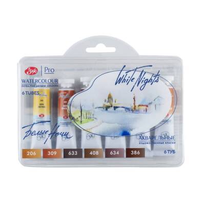 St. Petersburg White Nights Tüp Sulu Boya Natural Earths 6 Renk x 10 ml 191392110 - 1