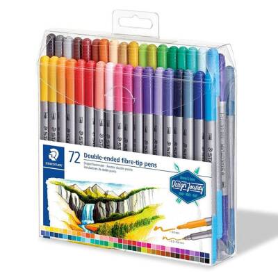 Staedtler Çift Uçlu Keçeli Kalem 72 RENK SET (0.5 mm - 3 mm) - 1