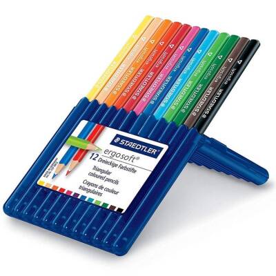 Staedtler Ergosoft Kuru Boya Kalemi 12 Renk Plastik Kutu - 1