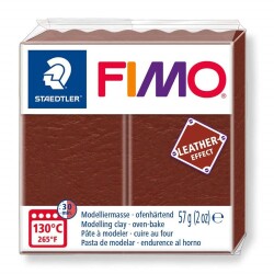 Staedtler Fimo Leather (Deri) Effect Polimer Kil 57 gr 779 Kestane - 1