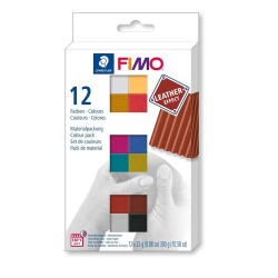 Staedtler Fimo Leather Effect Polimer Kil Seti 12 Renk x 25 gr. - 1