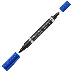 Staedtler Lumocolor Duo Permanent Kalem Kesik Uç Mavi 0.6 mm - 4 mm - 1