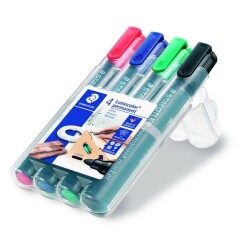 Staedtler Lumocolor Permanent Marker 2.0 mm Yuvarlak Uç 4 Renk Set - 1