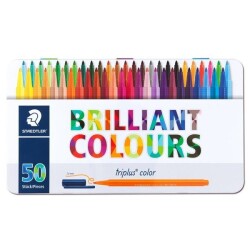 Staedtler Triplus Color Keçe Uçlu Kalem 1mm 50 RENK METAL KUTULU SET - 1