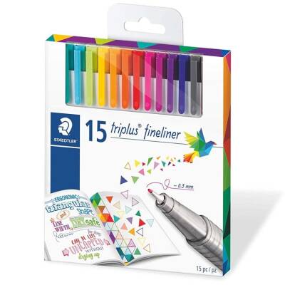 Staedtler Triplus Fineliner Kalem 0.3mm 15 RENK SET - 1