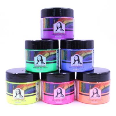 Südor Mona Lisa Akrilik Boya 6 Renk x 125 ml Neon Renkler - 1