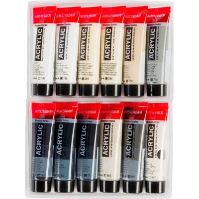 Talens Amsterdam Akrilik Boya 12 Renk x 20 ml Set Greys - 3