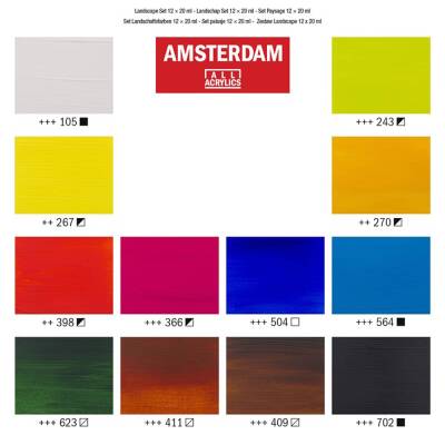 Talens Amsterdam Akrilik Boya 12 Renk x 20 ml Set Landscape - 3