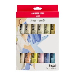 Talens Amsterdam Akrilik Boya 12 Renk x 20 ml Set Pastels - 1