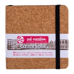 Talens Art Creation Sketchbook Sert Kapak Eskiz Defteri 140 gr 12x12 cm 80 yp Cork - 1